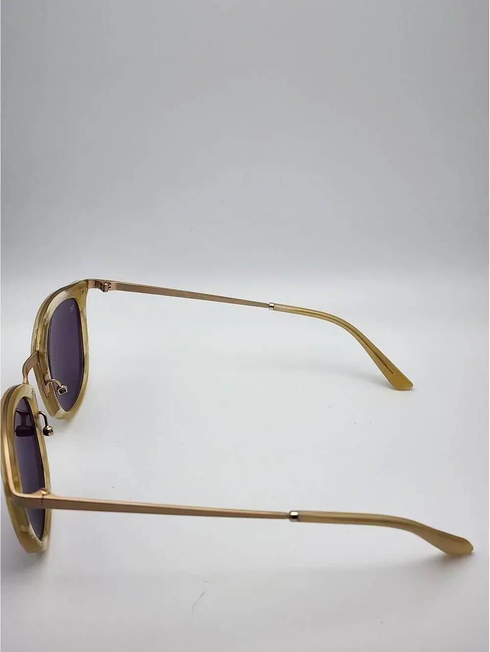 Smoke X Mirrors Shout Cream Frame Sunglasses with Purple Lenses